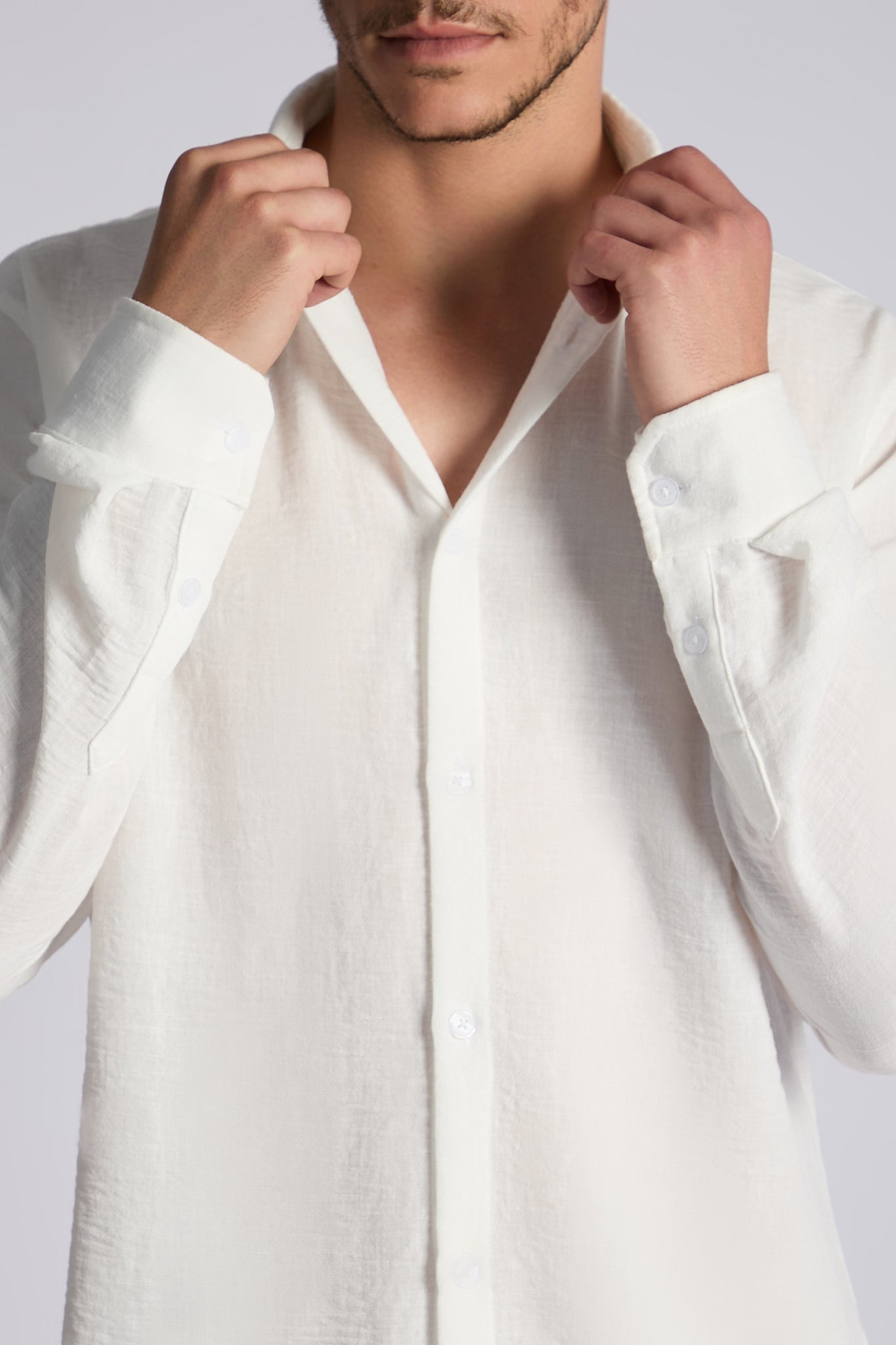 חולצה מכופתרת פשתן ❘ Linen Oversize Shirt